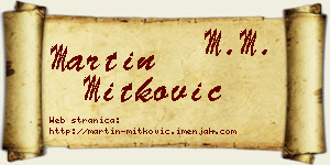 Martin Mitković vizit kartica